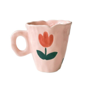 Hot Sale INS Style Creative Gift Tulip Milk Cup Wholesale Household Ceramic Handmade Coffee Mug