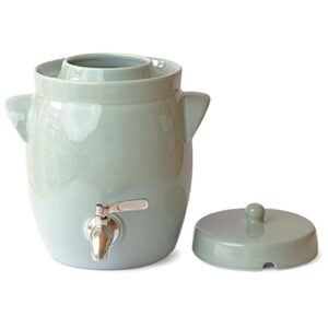 4Litre Handmade Water Pot Dispenser Ceramic Crocks for Making Kombucha Beverage Juice Vinegar