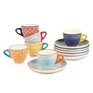 2.8 oz Assorted Colors Custom Ceramic Espresso Coffee Cup Set