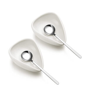 4 Pieces Kitchen Accessories Small Teaspoon Holder Ceramic Coffee Spoon Rest for Coffee Bar 