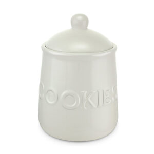 White Modern Kitchenware Ceramic Classic Cookie Jar with Air-Sealed Lid 