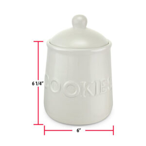 White Modern Kitchenware Ceramic Classic Cookie Jar with Air-Sealed Lid 