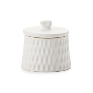 White Oval-Beveled Ceramic Trinket Box