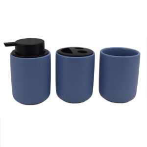 Matt Blue Glazed Ceramic Bathroom Set Accessory