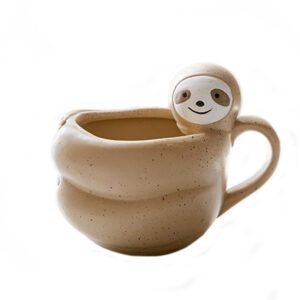 3D Cartoon Character Brown Three-tied Ceramic Sloth Mug