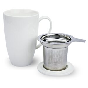 Porcelain Tea Mug With Lid And Filter