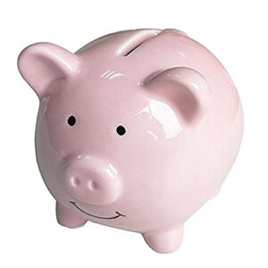 Ceramic Pink Piggy Coin Bank Box