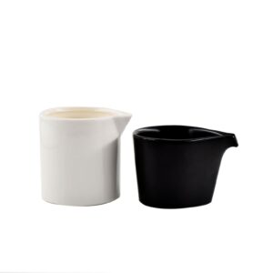 White Black Custom Ceramic Candle Jar with Spout Massage Wholesale Candle Jar