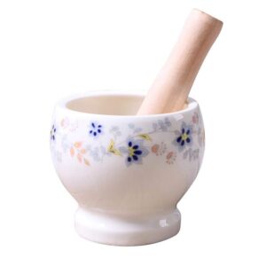 Elegant Design Spice Grinder Herb Bowl Ceramics Mortar and Pestle for Pesto Powder