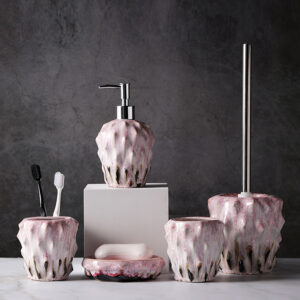 6pcs Reactive Glaze Ceramic Bathroom Accessories Sets