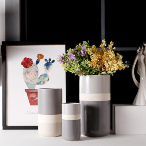 Three Tones Color Glazed Ceramic Flower Vase