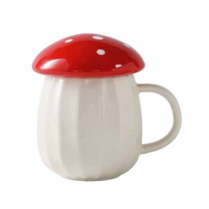 Novelty Mushroom Home Office Ceramic Coffee Mug With Lid
