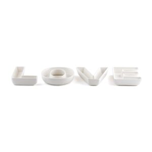 Modern White Wedding Party Decor Ceramic Serving Love Plate 