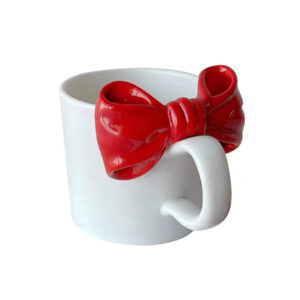 Fashion 3D Bow Tie INS Creative Gift Coffee Cup Wholesale Custom Ceramic Mug for Her