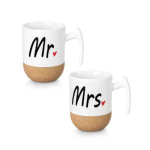 Novelty Mr and Mrs Mugs Set Ceramic Coffee Cups Valentine Wedding Gifts for Couple