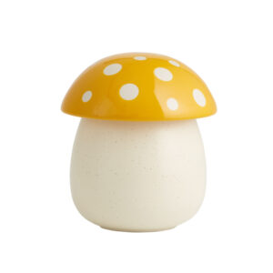 Unique Design Wholesale Food Container Yellow Ceramic Mushroom Cookie Jar for Home Restaurant