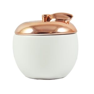 Golden Electroplating Apple Shaped Ceramic Candle Jar