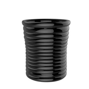 Black Ceramic Utensil Holder Crock Storage Jar