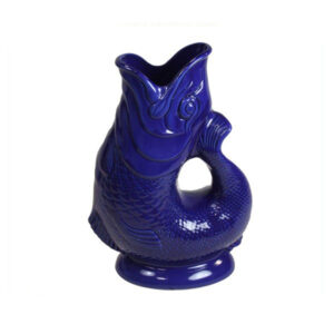 Blue Ceramic Gluggle Fish Pot Jug