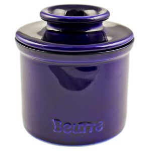 Blue Color Ceramic Butter Bell Crock Keeper