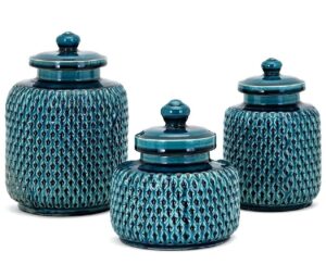 Ceramic Spackled Storage Canister Coffee Canister