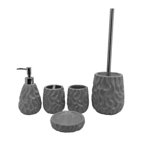 Factory Direct Nice Design Fashion Grey Ceramic Bathroom Accessories Set