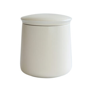 Matt White Glazed Ceramic Candle Jar with lid