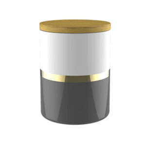White and grey 2 tones ceramic candle jar