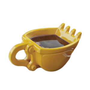Yellow Ceramic Excavator Coffee Mug Cup