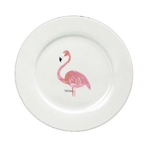 Custom Printing Flamingo Round Shaped Ceramic Dinner Plate