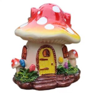 8.5cm*10cm Mushroom House Home Decor Gift Miniature Resin Ornament Fairy Garden 