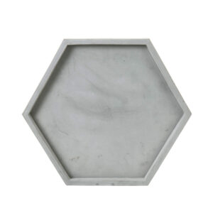 Modern Gray Concrete Hexagonal Decorative Display Bathroom Vanity Tray Ring Dish